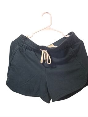 Champion Women's Dark Teal Green,  Athletic Lounge Shorts with Cream Drawstring
